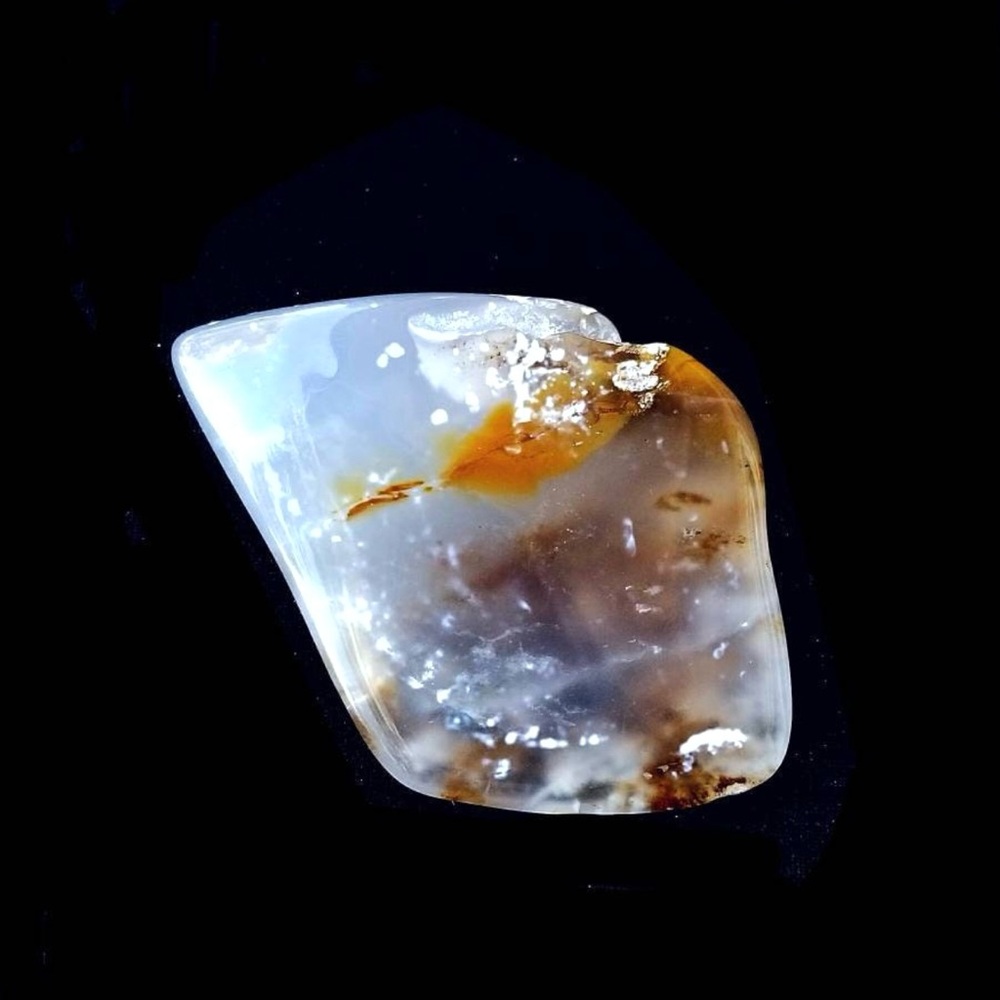Rare Natural Montana Blue Agate With Brecciated Jasper‎ Tumbled Stone Crystal A+
